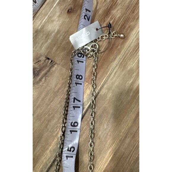 Chicos 20" Long Gold Tone Turquoise Blue Green Bead Statement Necklace NEW - Picture 9 of 11